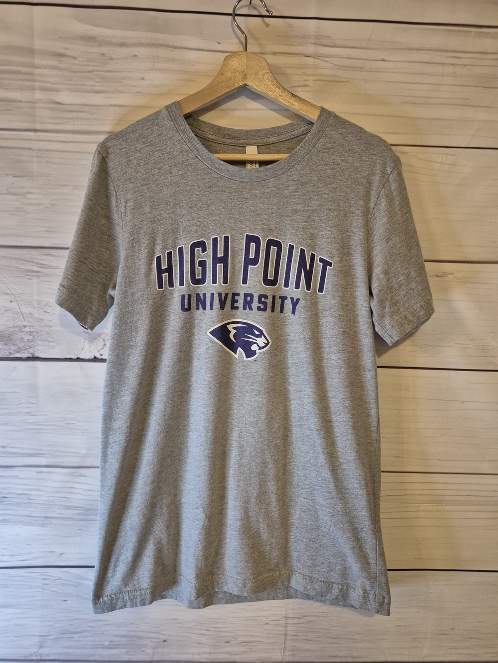 Bella Canvas Grey High Point University Logo Tee with Panther Accent Medium